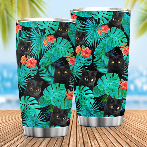 Tropical Black Cat Tumbler TTM