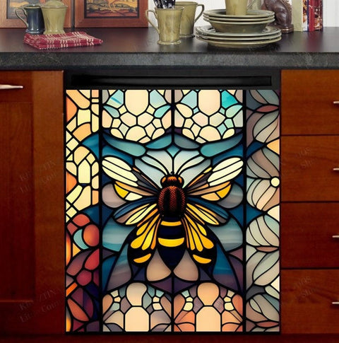 Colorful Bumblebee Dishwasher Magnet Cover Kitchen Decoration Decals Appliances Stickers Magnetic Sticker ND