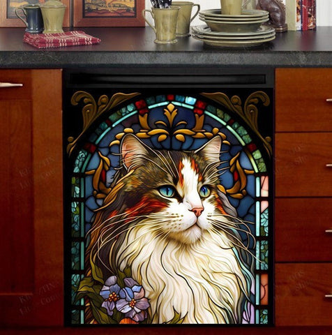 Charming Cat Dishwasher Magnet Cover Kitchen Decoration Decals Appliances Stickers Magnetic Sticker ND