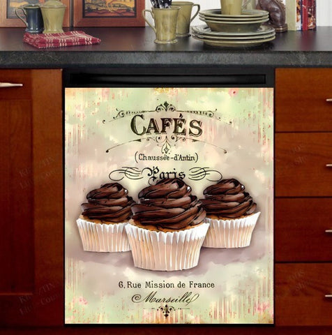 Vintage Cupcake Dishwasher Magnet Cover Kitchen Decoration Decals Appliances Stickers Magnetic Sticker ND