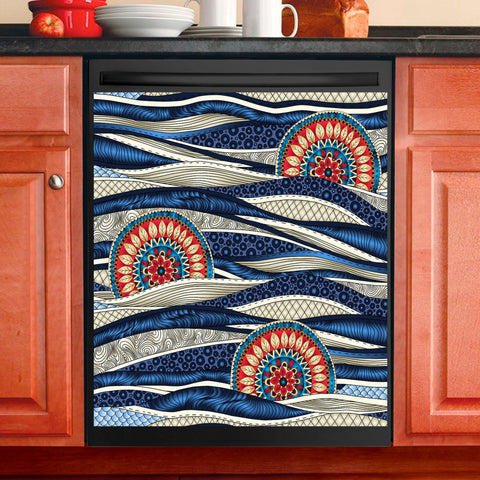 Mandala Pattern Dishwasher Magnet Cover Kitchen Decoration Decals Appliances Stickers Magnetic Sticker ND