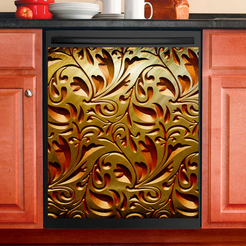 Engraving Pattern Dishwasher Magnet Cover Kitchen Decoration Decals Appliances Stickers Magnetic Sticker ND