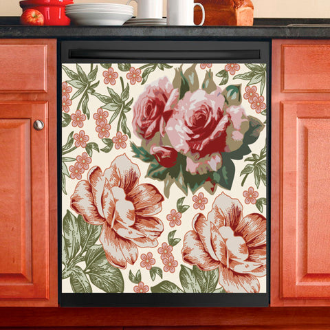 Flower Dishwasher Magnet Cover Kitchen Decoration Decals Appliances Stickers Magnetic Sticker ND