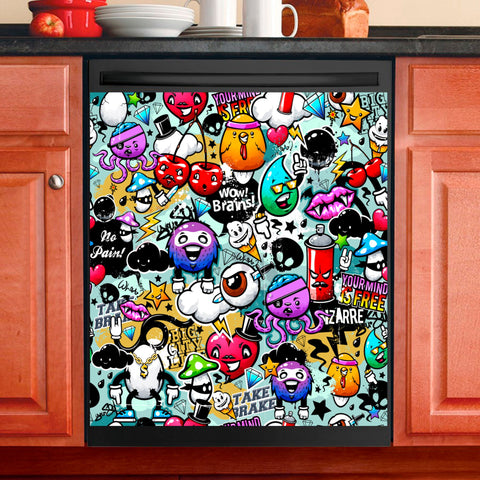 Lovely Animal Dishwasher Magnet Cover Kitchen Decoration Decals Appliances Stickers Magnetic Sticker ND