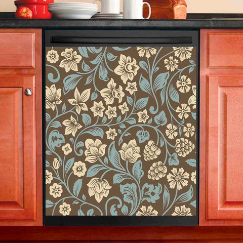 Flower Dishwasher Magnet Cover Kitchen Decoration Decals Appliances Stickers Magnetic Sticker ND