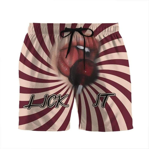 GEARHUMAN 3D LICK IT GIRL CUSTOM BEACH SHORTS SWIM TRUNKS