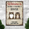Welcome To The  Cat House -  Funny Personalized Cat Metal Sign