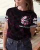 Women Shirt Pink Flower Ribbon Shirt Full Print, Breast Cancer Awareness Shirt, Flower Pink Ribbon Shirt