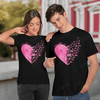 Women Shirt Pink Heart Pink Ribbon Shirt Full Print, Breast Cancer Awareness Shirt, Flower Pink Ribbon Shirt