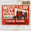 Personalized Tractor Welcome To Our Farm House Customized Classic Metal Signs