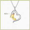 Personalized Silver Heart Mothers Day Necklace With Birthstones Mom Jewelry Gift For Her, Mom, Grandma, Wife HT