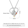 Personalized Silver Heart Mothers Day Necklace With Birthstones Mom Jewelry Gift For Her, Mom, Grandma, Wife HT