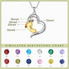 Personalized Silver Heart Mothers Day Necklace With Birthstones Mom Jewelry Gift For Her, Mom, Grandma, Wife HT