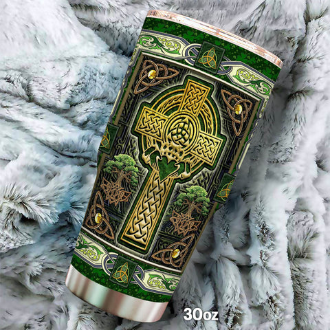 Irish Celtic Cross Tumbler St Patrick's Day Gift HT