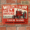 Personalized Tractor Welcome To Our Farm House Customized Classic Metal Signs