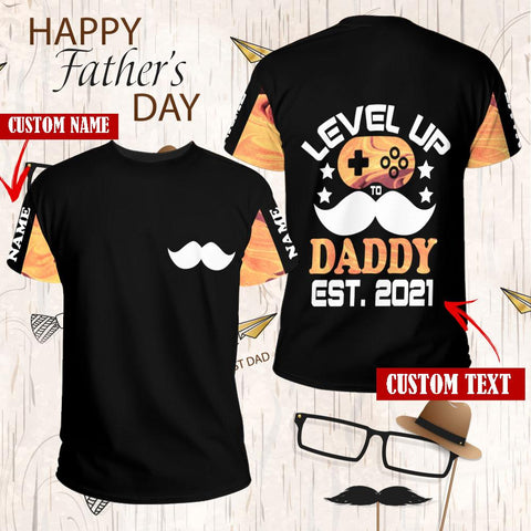 Gamer Lever up Daddy 3D T shirt Custom QA