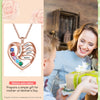 Personalized Family Heart Mothers Day Necklace With Birthstones Mom Jewelry Gift For Mom Grandma Wife HT