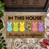 In This House It's OK To Be Different Easter Day Autism Awareness Doormat Autism Home Decor Autism Awareness Gift Idea HT