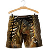 Men Dinosaur Shorts Brown DINOSAUR ART 3D ALL OVER PRINTED SHIRTS MP896