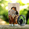 To My Husband I Love My Cowboy Husband Tumbler Couple Cup Gifts for Husbands Wedding Anniversary Gifts HN