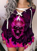 Gift For Skull Lovers Sexy Lace-up Dress For Women HT