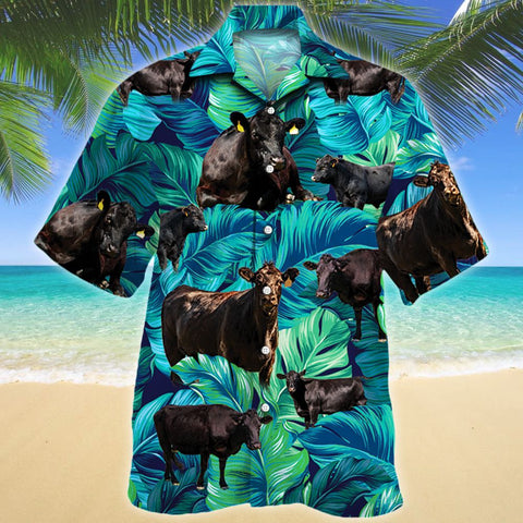 Black Angus Cattle Lovers Hawaiian Shirt