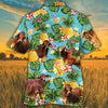 Red Brahman Cattle Lovers Pineapple Hawaiian Shirt
