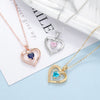 Personalized Name Heart Mothers Day Necklace With Birthstones Mom Jewelry Gift For Mom Grandma Wife HT