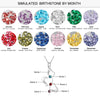 Personalized 925 Silver Mothers Day Necklace With Birthstones Mom Jewelry Gift For Mom Grandma Wife HT