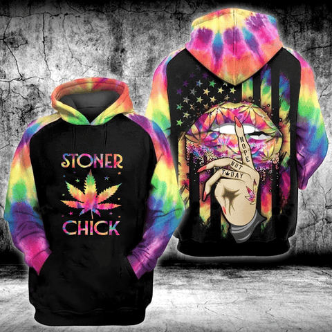Stoner Chick Weed Unisex Hoodie For Men Women Cannabis Marijuana 420 Weed Clothing Gifts HT