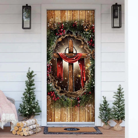Jesus Christian Merry Christmas Door Cover Nativity Door Cover Christmas Home Decor Porch Home Holidays Decorations HT