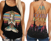 Tattoo girl yoga criss-cross tank top HA