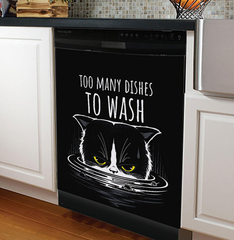 Black Cat Too Many Dishes To Wash Dishwasher Cover HA
