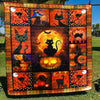 Black Cat Halloween Quilt Blanket Comforter Bedding Home Decoration ND