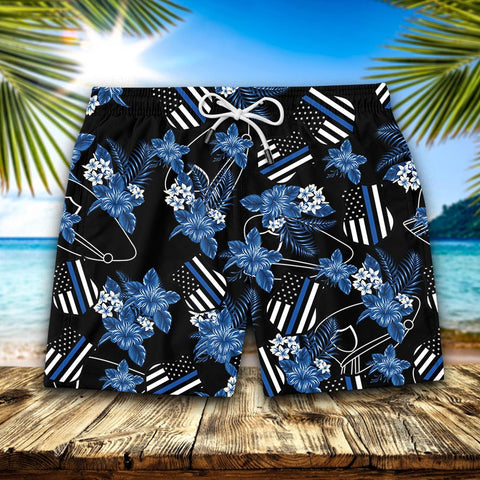 Police Men Hawaii Shorts POLICE SEAMLESS PATTERN HAWAIIAN SHORT