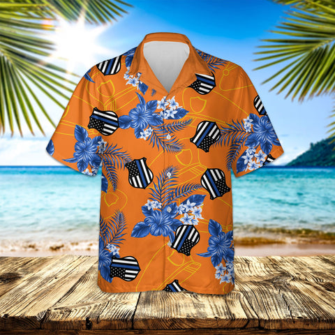 Thin Blue Line Hawaii Shirt POLICE SEAMLESS PATTERN HAWAIIAN SHIRT HT