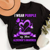 I WEAR PURPLE IN MEMORY OF MY MOM ALZHEIMER'S T-SHIRT