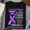 I WEAR PURPLE FOR MY MOM ALZHEIMER'S T-SHIRT