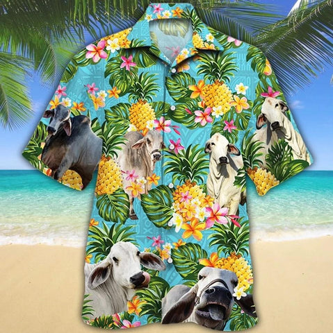 COW TROPICAL FRUIT HAWAIIAN SHIRT