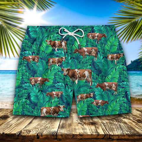 DAIRY COWS SEAMLESS PATTERN HAWAIIAN SHORT Men Hawaii Shorts