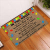 We Love Hard Autism Awareness Doormat Autism Home Decor Autism Awareness Gift Idea HT