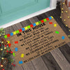 We Love Hard Autism Awareness Doormat Autism Home Decor Autism Awareness Gift Idea HT