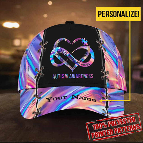 Love Needs No Words Personalized Autism Awareness Cap Autism Hat Autism Awareness Gift Idea HT