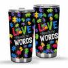 Autism Awareness Tumbler Cup Love Needs No Words Autism Tumbler Cup Autism Awareness Gift Idea HT