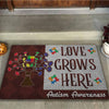Love Grows Here Autism Awareness Doormat Autism Home Decor Autism Awareness Gift Idea HT