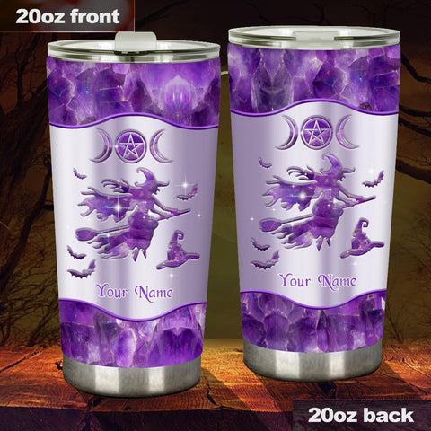 Salty Lil' Witch Personalized 3D Printed Tumbler Personalized Gifts Cool Halloween Gifts HN
