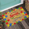 In This House We Never Give Up Puzzle Autism Awareness Doormat Autism Home Decor Autism Awareness Gift Idea HT