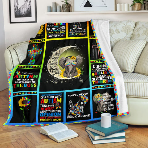 ELEPHANT AUTISM 02  PREMIUM BLANKET