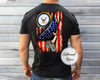 Personalized US Navy Emblem Shirt, Custom Name Shirt, Navy Veteran Gift, Hand Pulling Down USA Flag Tee, Patriotic Shirt