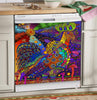 Farm Chicken Rooster Art Psychedelic Chicken Dishwasher Cover Farmer Gift Kitchen Decor HT